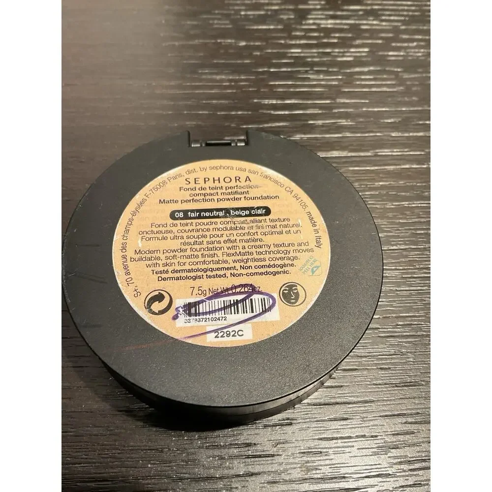 Sephora Collection Matte Perfection Powder Foundation 8 Fair Neutral Beige Clair